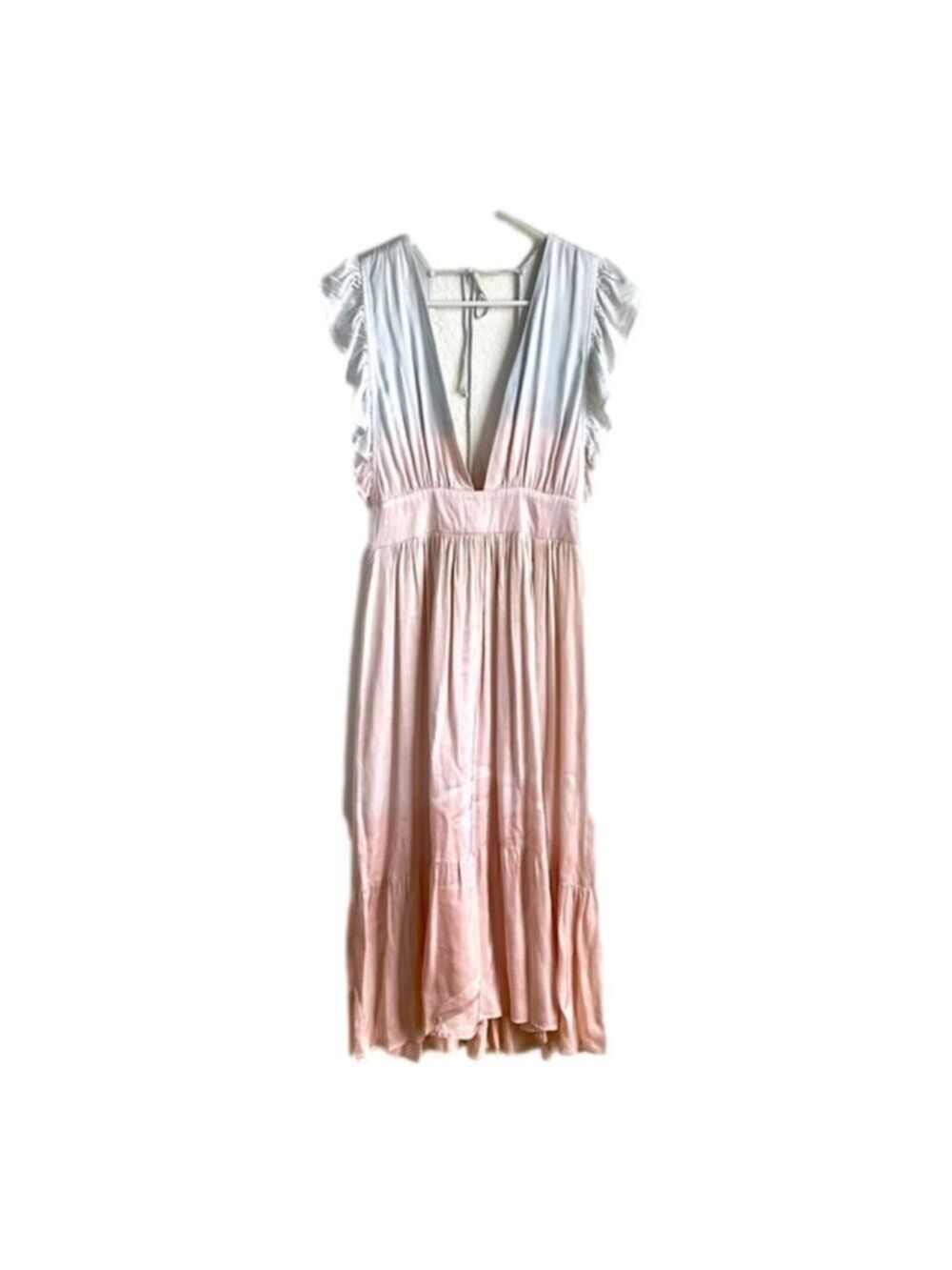 OLIVACIOUS Open Back Ombre Satin Dress